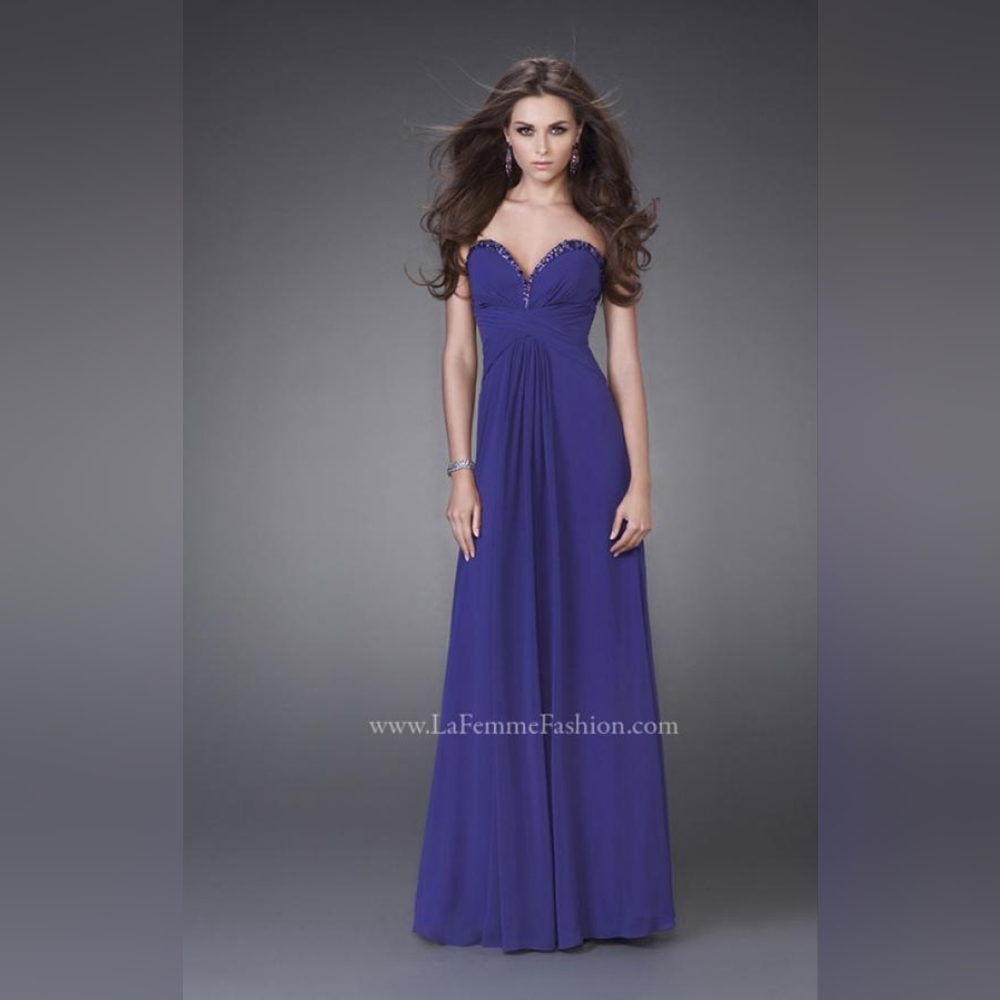 NWT La Femme Purple Dress/ Gown (Size: 10, Style: 15126)